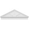 Ekena Millwork Peaked Cap 3 Spoke Architectural PVC Combination Pediment, 54"W x 20-3/8"H x 2-3/4"P (Pitch 6/12) PEDPC054X205PKC03 - alternate 3